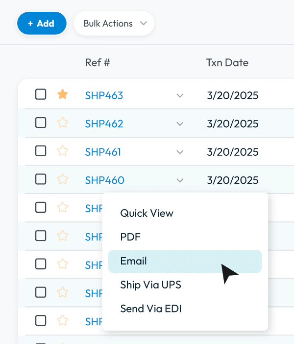 ui mockups bulk actions