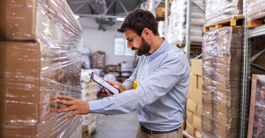 man looking at inventory