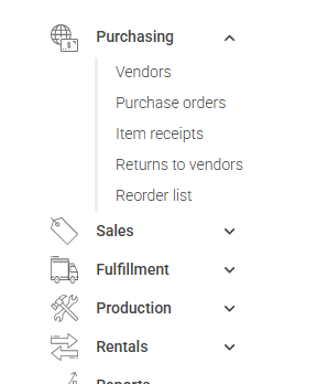 operation menu workflow areas