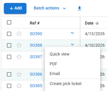 batch actions ref # date