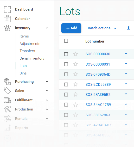 lots list